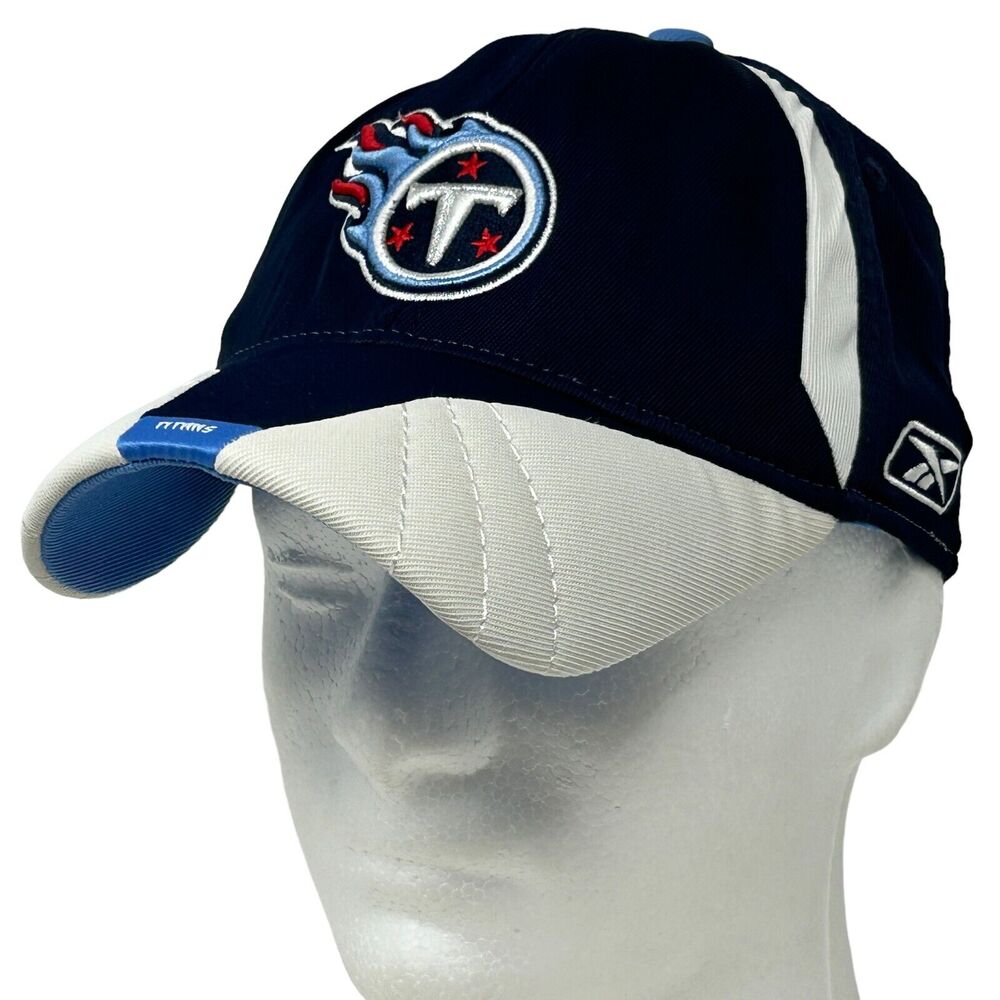 Tennessee Titans Hat Cap Flex Fitted M/L Blue Reebok 6 Panel NFL Football